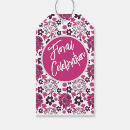 Uniek stijlvol bloemmotief cadeaulabel