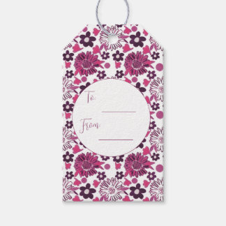 Uniek stijlvol bloemmotief cadeaulabel