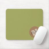 Uniek, stijlvol ontwerp Monogram Olive-groen Muismat (Met muis)