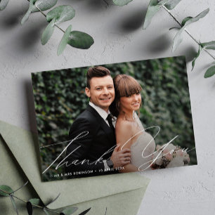 uniek stijlvol script bedankt kaart