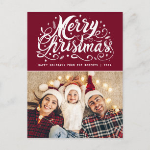 Uniek stijlvol script Modern Christmas Briefkaart