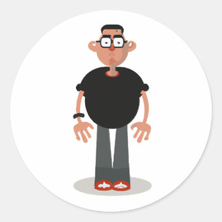 Uniek stripfiguur ronde sticker