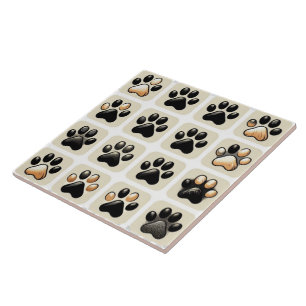 Uniek stukje kunstpoot print tegeltje