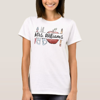 Uniek Teacher cadeau - Apple, Potlood doodle art T-shirt