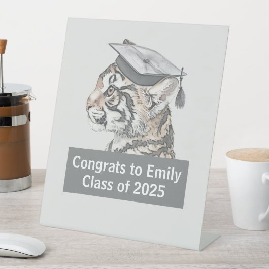 Uniek Tiger Afstuderen tafelblad teken Reclamebord Met Voetstuk (Insitu)