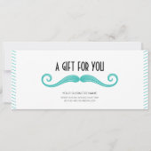 Uniek turquoise logo kapper winkel cadeaubon (Voorkant)