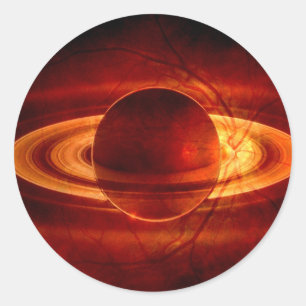 Uniek uitzicht van Saturnus Ronde Sticker