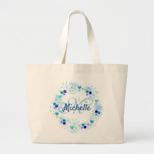 Uniek uniek exemplaar van de speciale blauwe naam grote tote bag