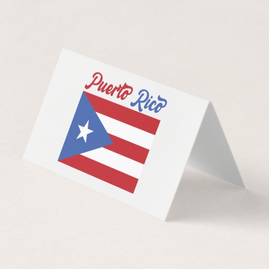 Uniek Visitekaartje van de vlag van Puerto Rico (Voorkant)