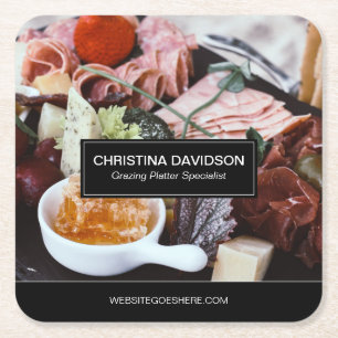 Uniek Visitekaartje voor grazende laatstgenoemde Vierkante Kartonnen Onderzetter