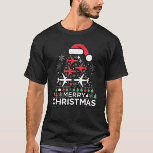 Uniek vliegtuig kerstboomontwerp voor luchtvaart E T-shirt