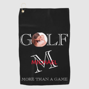 Uniek voor foto-monogram en naam Golfhanddoek