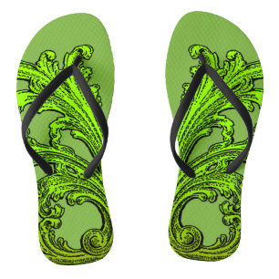 Uniek vormig groen ontwerp voor swirl Ombre Teenslippers