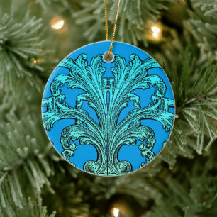 Uniek  vormig ombre blauw ontwerp keramisch ornament