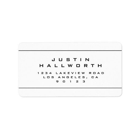Uniek weergavezwart en wit retouradres etiket (Voorkant)