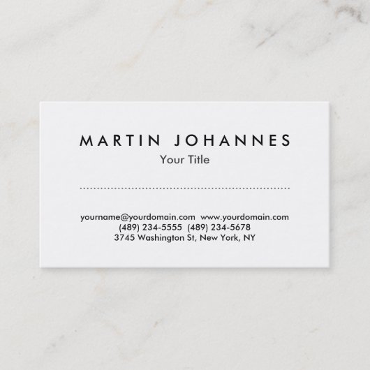 Uniek wit professioneel visitekaartje (Voorkant)