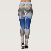 "Uniek zigzag patroon van staande mensen" Leggings (Achterkant)