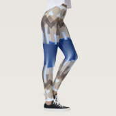 "Uniek zigzag patroon van staande mensen" Leggings (Rechts)