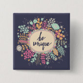 uniek zijn vierkante button 5,1 cm (Voorkant)