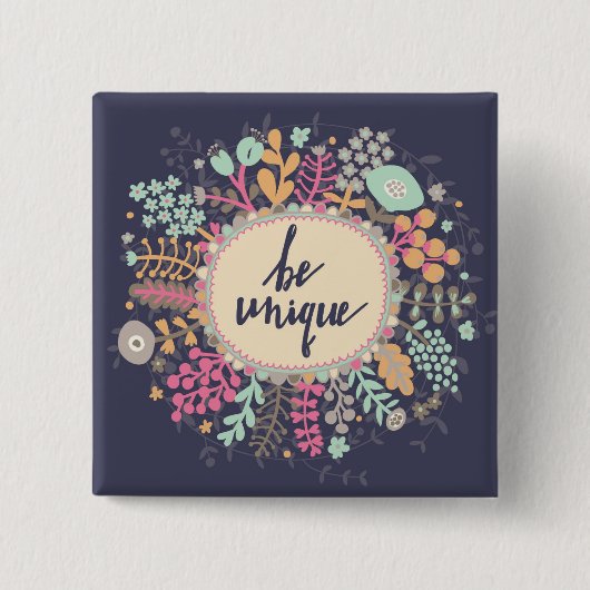 uniek zijn vierkante button 5,1 cm (Voorkant)