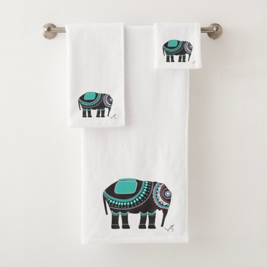 Uniek zwart design, stijlvol, modern bad handdoek (Insitu)