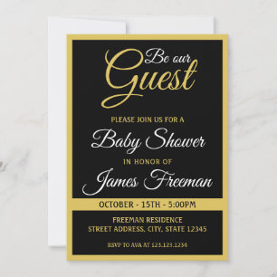 Uniek zwart en goud Baby shower Kaart