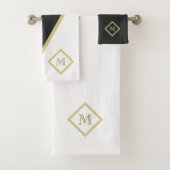 Uniek zwart leder Bekijk het witte, aangepaste mon Bad Handdoek (Insitu)