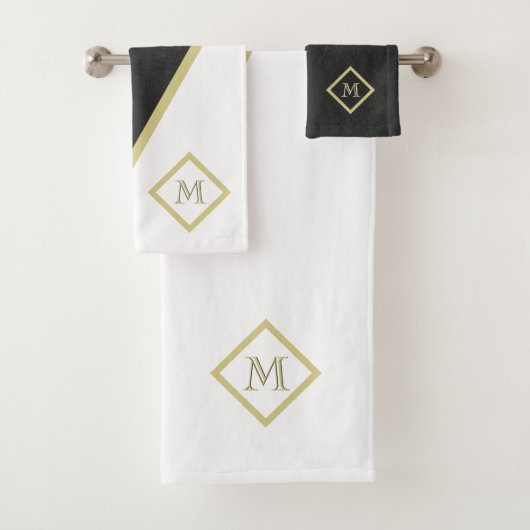 Uniek zwart leder Bekijk het witte, aangepaste mon Bad Handdoek (Insitu)