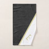 Uniek zwart leder Bekijk het witte, aangepaste mon Bad Handdoek (Handdoek)