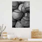 Uniek zwart-wit basisballetje poster (Keuken)