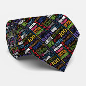 Unieke 100ste verjaardagsfeestje gepersonaliseerde stropdas (Opgerold)