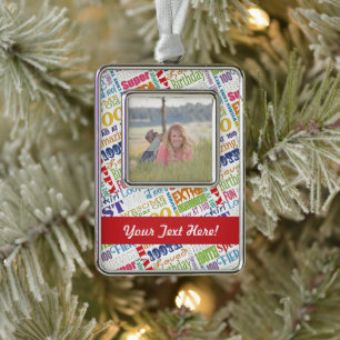 Unieke 100ste verjaardagsfeestje gepersonaliseerde verzilverd kader ornament