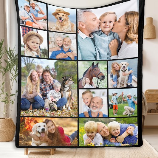 Unieke 12 foto collage Minimal Schattige Eenvoudig Fleece Deken