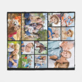Unieke 12 foto collage Minimal Schattige Eenvoudig Fleece Deken (Voorkant (Horizontaal))