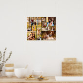 Unieke 12 Foto Collage Naam Eenvoudig Poster (Keuken)