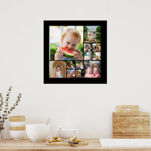 Unieke 12 fotocollage minimalistisch eenvoudig mon poster