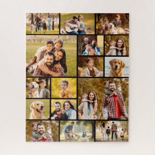 Unieke 17 Photo Collage Eenvoudig Zwart Legpuzzel