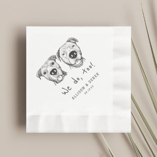 Unieke 2 Honden Gezichten We doen ook Bruiloft Servet