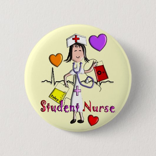 Unieke 3D-videokaart voor studentenverpleegkundige Ronde Button 5,7 Cm (Voorkant)