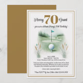 Unieke 70e verjaardag uitnodigingen - Golf thema (Voorkant / Achterkant)