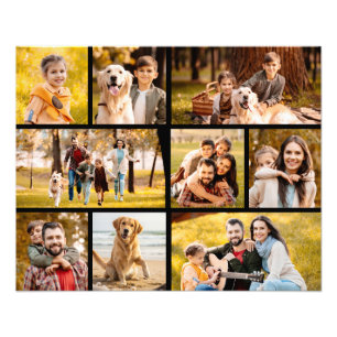 Unieke 9 Photo Collage Minimalist Eenvoudig Zwart Foto Afdruk