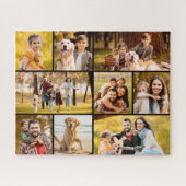 Unieke 9 Photo Collage Minimalist Eenvoudig Zwart Legpuzzel (Horizontaal)