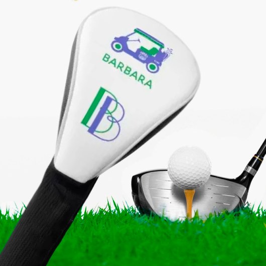 Unieke aangepaste blauwe Golf Cart-monogram Golfheadcover