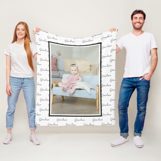 Unieke, aangepaste foto- en tekstweergave op maat fleece deken (In situ)