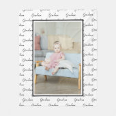 Unieke, aangepaste foto- en tekstweergave op maat fleece deken (Voorkant)