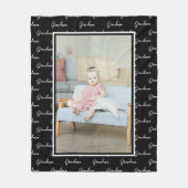Unieke, aangepaste foto- en tekstweergave op maat fleece deken (Voorkant)