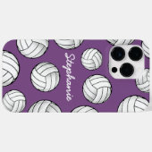 Unieke aangepaste naam Volleybal Paarse Case-Mate iPhone Case (Achterkant (horizontaal))