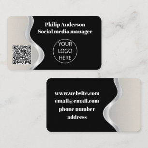 Unieke aangepaste QR-code zwart Visitekaartje