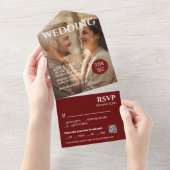 Unieke aangepaste tijdschriftstijl all in one uitnodiging (Afscheurbaar)