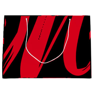 Unieke aangepaste zwart-wit en rood groot cadeauzakje